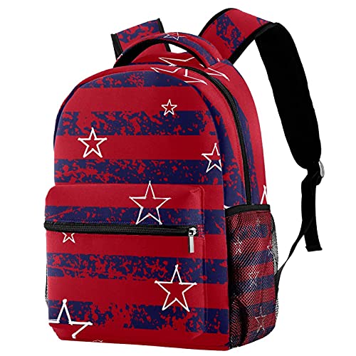 Sac d'école drapeau USA rétro résistant avec bretelles rembourrées confort