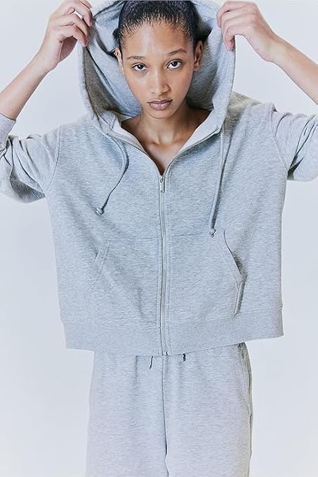 Image of Women's Full Sleeve Zip-Through Hoodie | Jacket for Women | Breathable, Solid Color Hooded Jacket with Front Zipper Closure