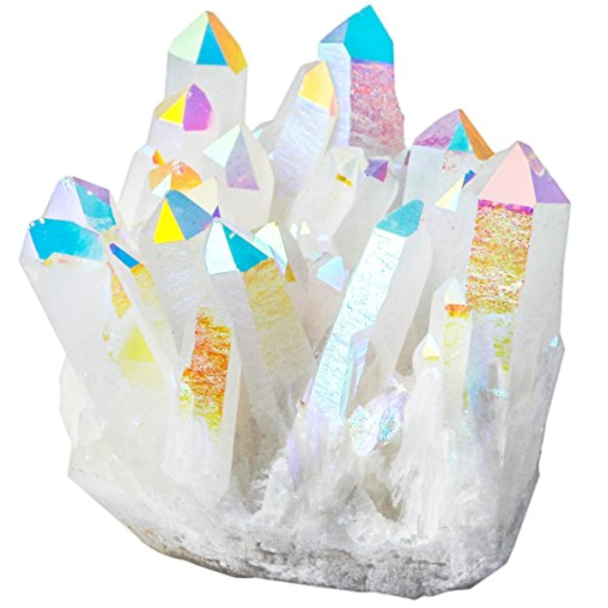 Healing Stone Titanium Coated AB Crystal Cluster Geode