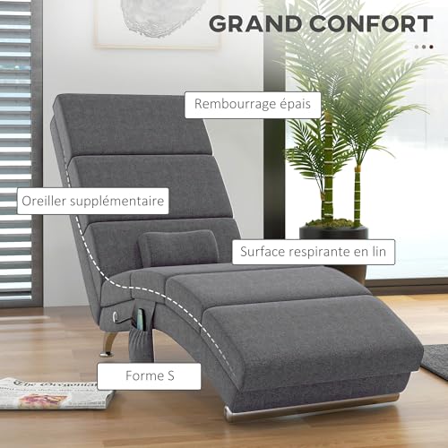 Fauteuil Relax Massage + Chaleur 8 points, HOMCOM