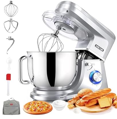 Foto di CHeflee 2000W Impastatrice Planetaria Multifunzione Professionale, Capacità 7,2 Litri Ciotola, 6 Velocità, Ad alta Potenza Multifunzione Mixer