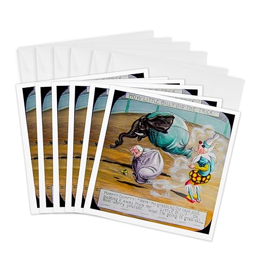 Cartes de vœux clown rétro 1880 Lot de 6 formats 15x15 cm 3dRose