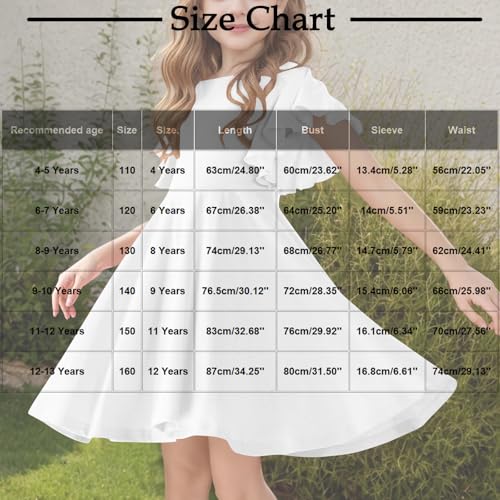 Flutter Sleeve Dress for Girls 2025 Summer Casual Crew Neck A-Line Swing Beach Midi Dresses for 4-13 Years3