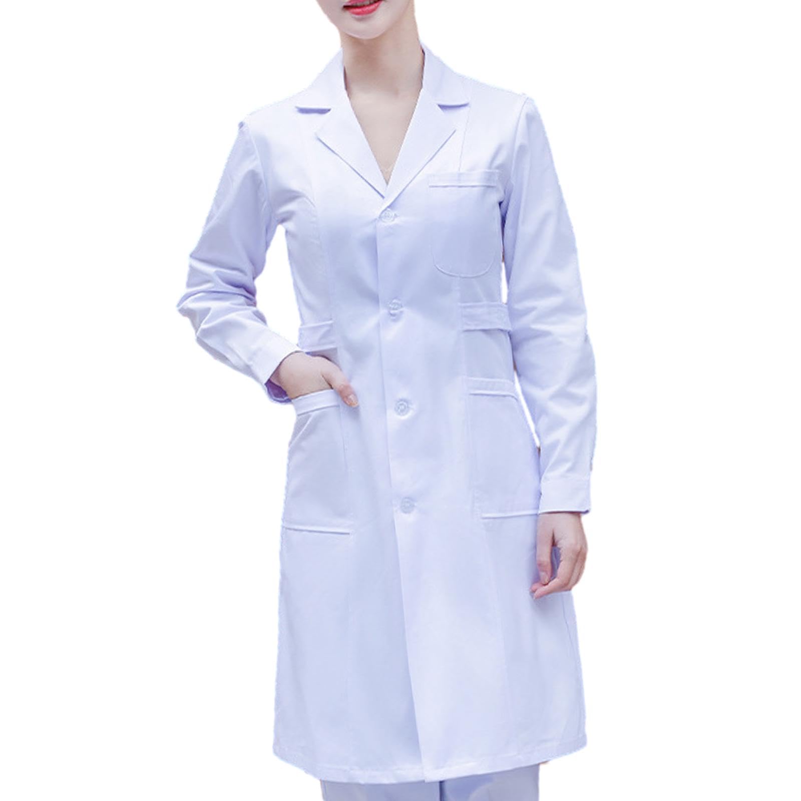 Stilvolles Kasack Set für Damen, Bequeme Pflegekleidung, Weiß, XL und dick