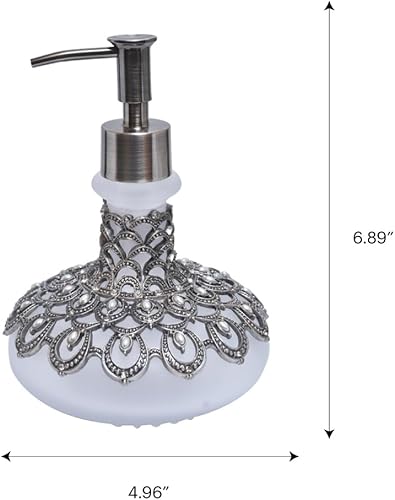 Miniatura 7 de Decozen Dispensador de jabón, vidrio esmerilado de 12.5 onzas con bomba de aleación de zinc a prueba de óxido, recargable para manos y loción