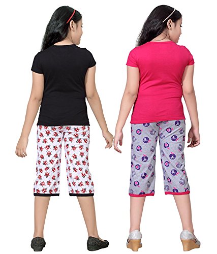 Image of SINI MINI Girls Printed Capri Set (Pack of 2)