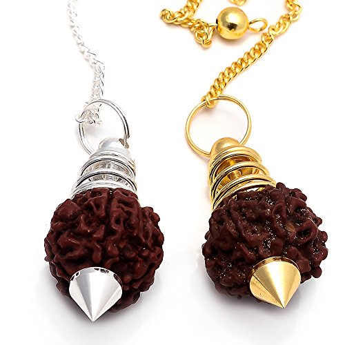 GemsDiamondsbySHIKHA Set of 2 Rudraksha Pendulums,7 Chakra Pendulum,Dowsing Pendulum,Healing Pendulum Pendant,Chakra Jewelry
