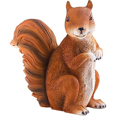 Squirrel Statue - Bushy Tail Squirrel Figurine for Garden,Patio, Lawn, Yard,Shelf,Desk,Any Areas of Your House Cover