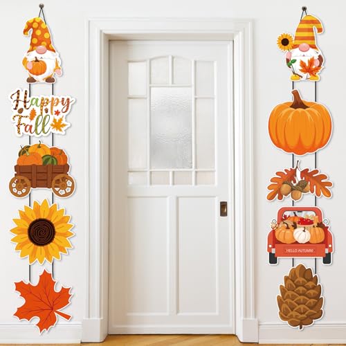 Bannière de porte automne à suspendre pour décorer facilement son entrée de maison