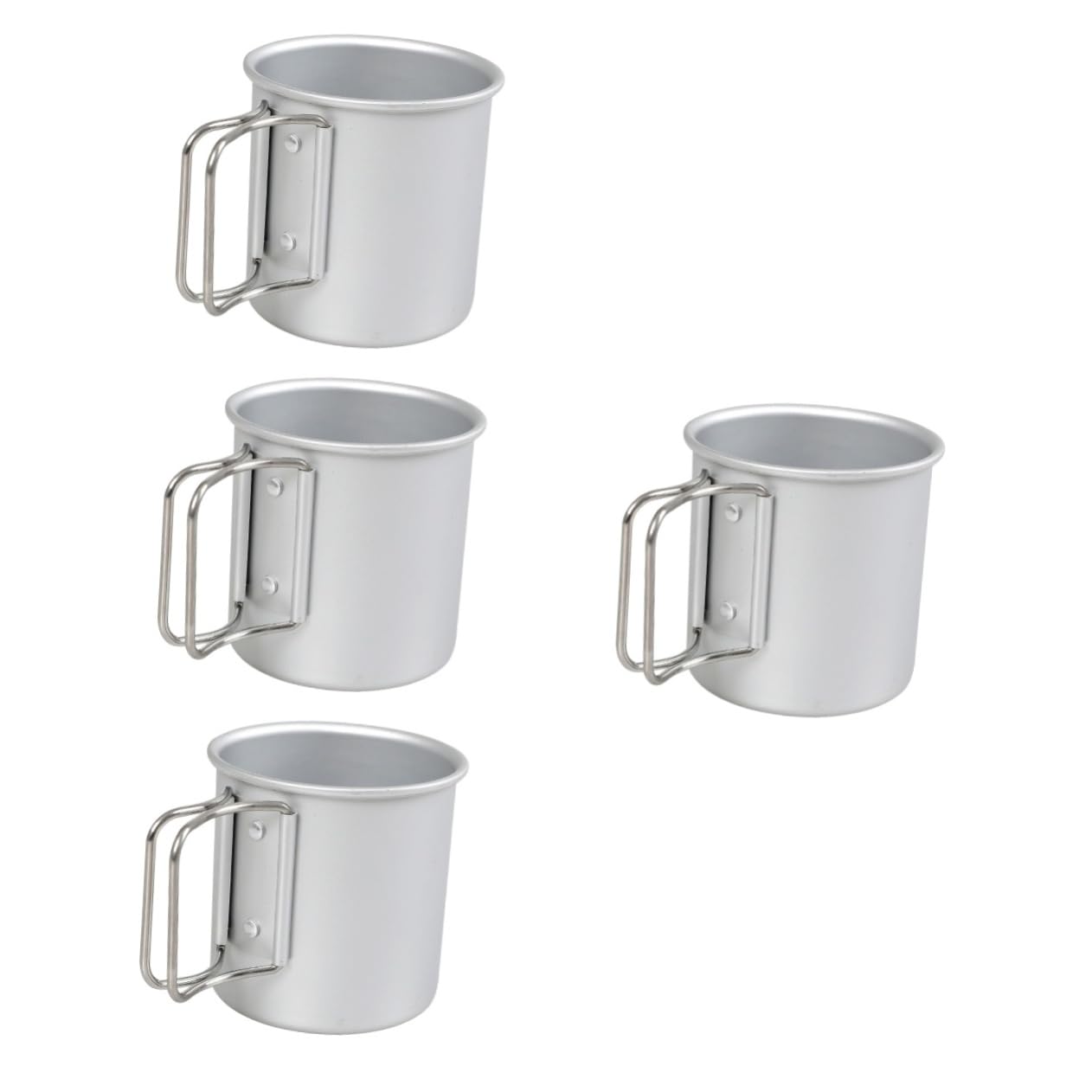 KOMBIUDA 4 Stücke Elegante Tragbare Wasser Tasse Aluminium Legierung Camping Tasse Klapp Griff Für Wandern