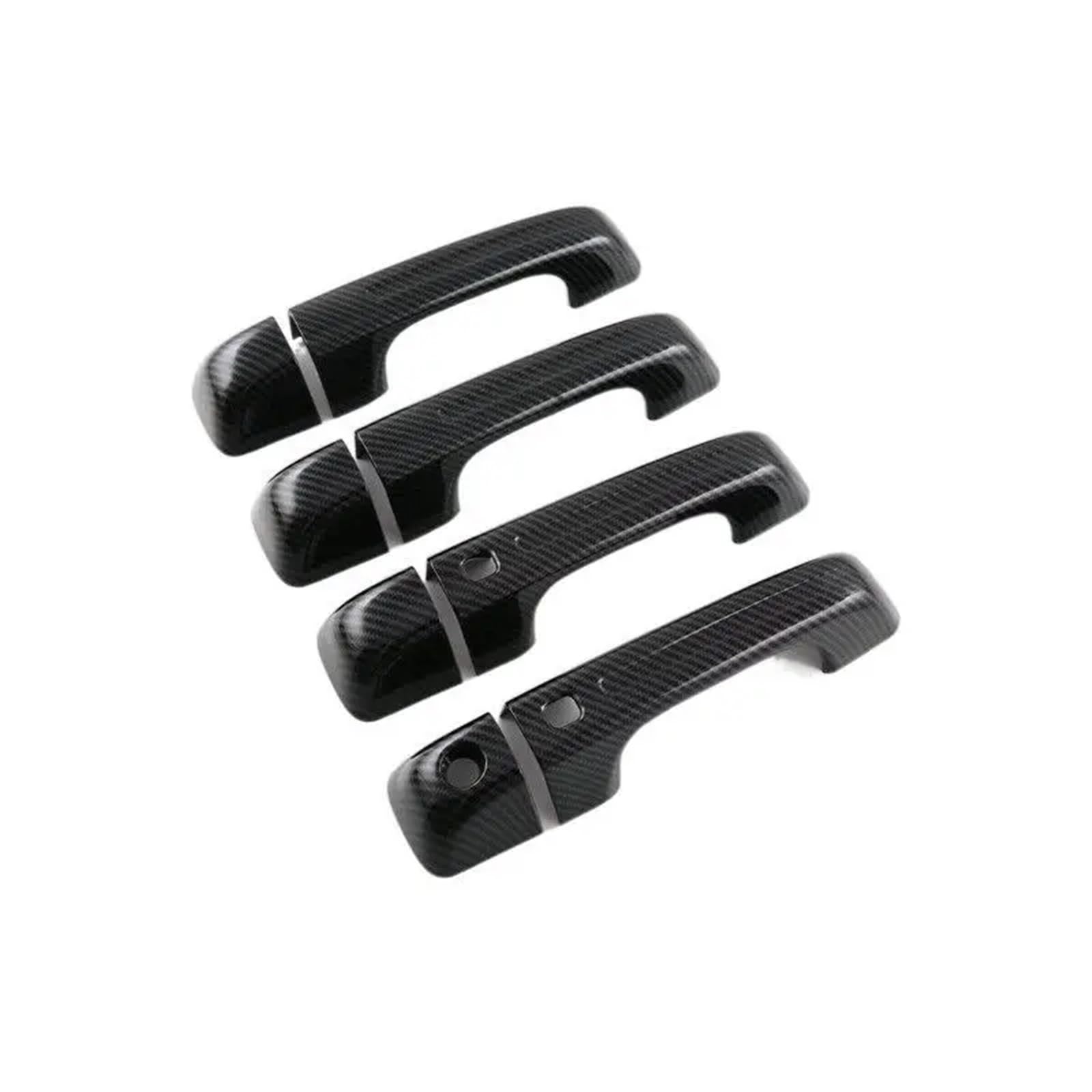 BQWYEDPL Fit for Dodge Ram 1500 2019-2024 Car Sticker Carbon Fiber Style Silver Exterior Door Handle Moulding Car Door Latch Handle(Carbon Fiber Smart)