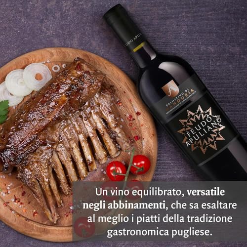 Feudo Apuliano Primitivo di Manduria DOP, Vino Rosso, con Note di Frutta Matura, 14.5% Vol, Confezione con 6 Bottiglie da 750 ml - 3