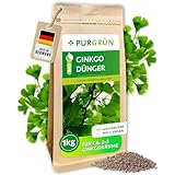 Purgrün® Bio-Ginkgo-Dünger 1 kg – Erhöht die Widerstandskraft mit extra Kalium – Extra Magnesium für leuchtend grüne Blätter – Verbessert die Bodenqualität – Veganer Baumdünger für 2-3 Ginkgobäume
