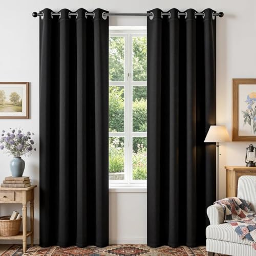 Image of Joydeco Blackout Curtains for Bedroom 84 Inch-Black Out Curtains with Grommets Thermal Insulated Room Darkening Light Blocking,Noise Reducing&Wrinkle-Free Drapes for Living Room Windows,(Pack of 20)