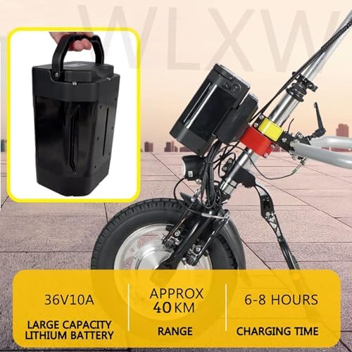 Accesorio eléctrico para silla de ruedas, motor de 250 W con alcance de 40 km, 3 ajustes de velocidad, incluye altavoz y luz LED para una mayor movilidad