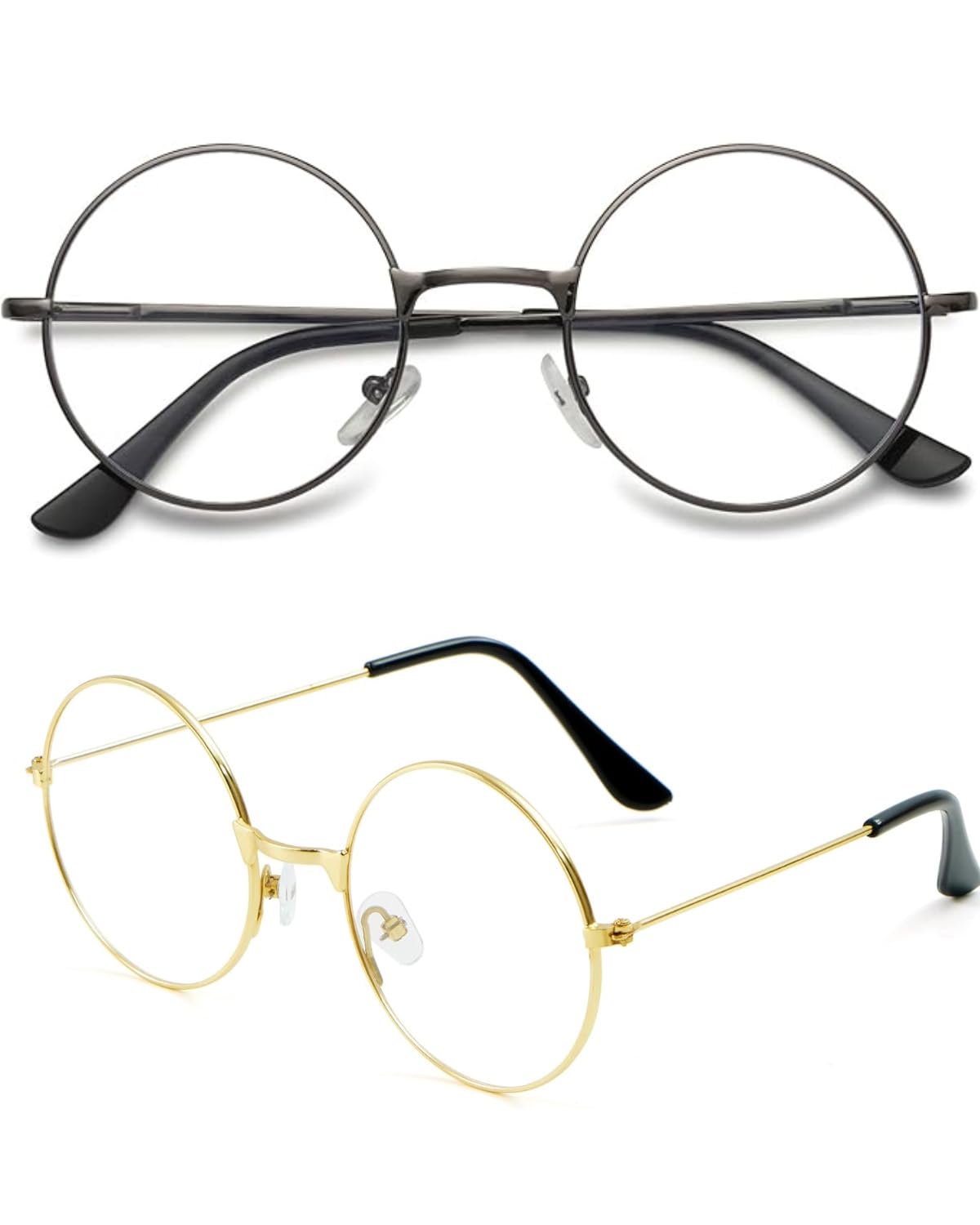 Classico Stile Retrò Vintage Lenti Trasparenti Occhio Occhiali Rosa Oro Classico Stile Retrò Vintage Lenti Trasparenti Occhio Occhiali Rosa Oro