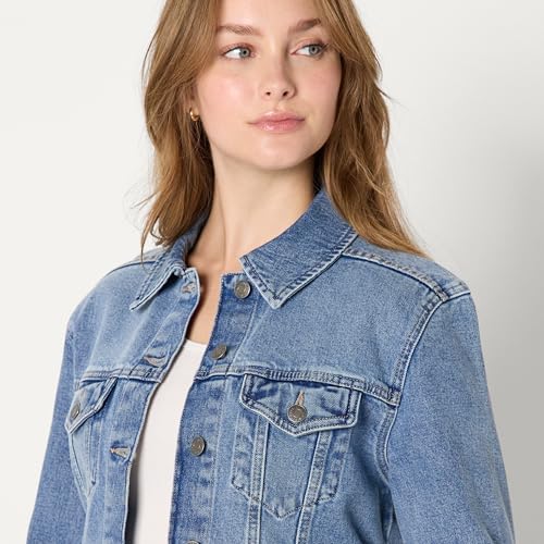 Image of Amazon Essentials Women's Regular-Fit Denim Trucker Jacket