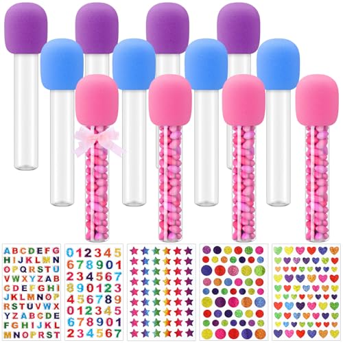 Newtay 12 Set Microphone Candy Tubes 10", Purple, Pink, Blue - image 1
