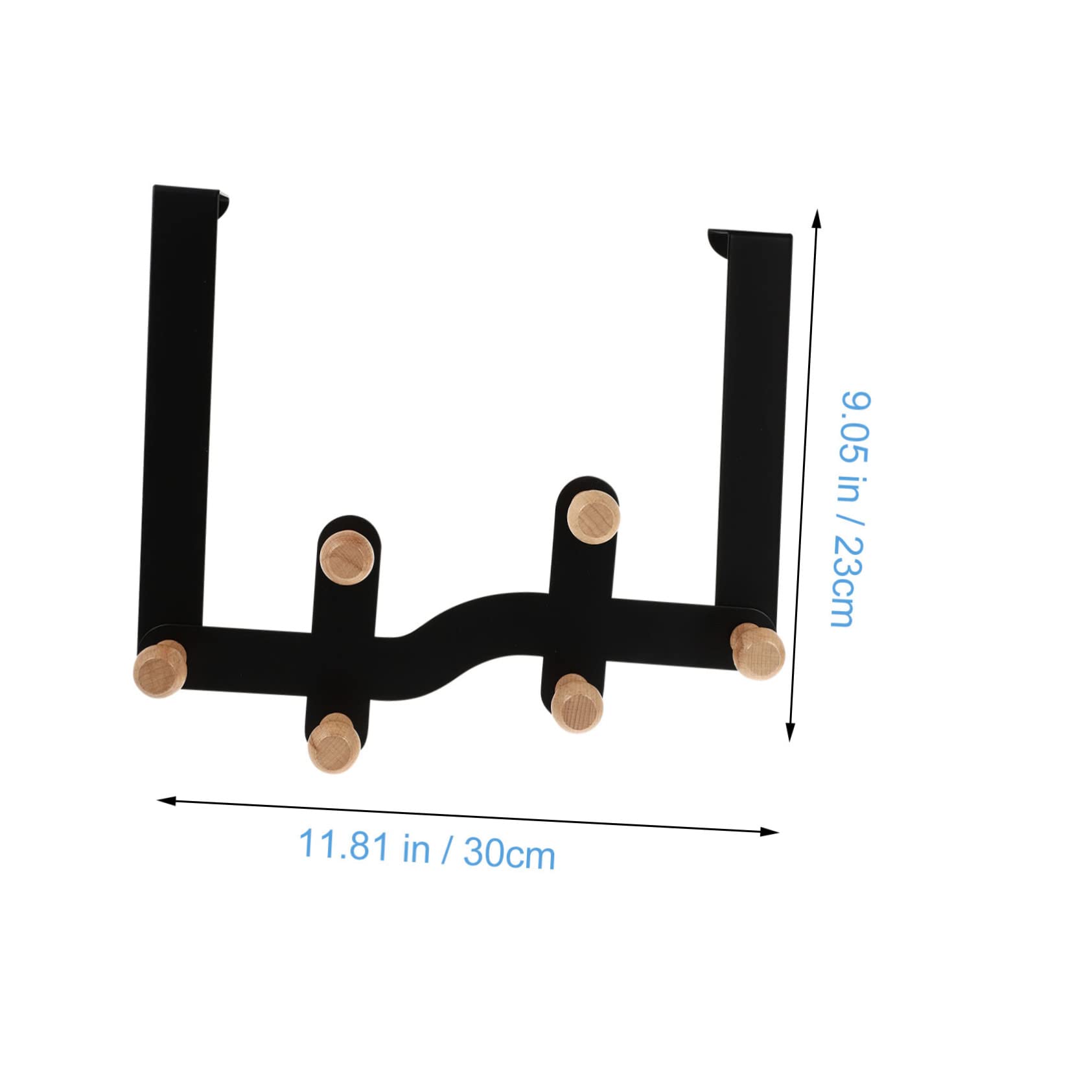 Cabilock 6 Wooden Hooks Door Rack Hanger Over The Door Organizer Easy Install No Nail Space Saving