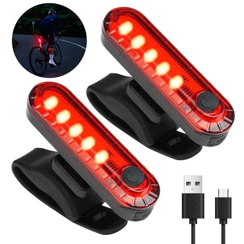 LED Rear Bike Light Ultra Bright Pack USB Rechargeable Bike Tail
