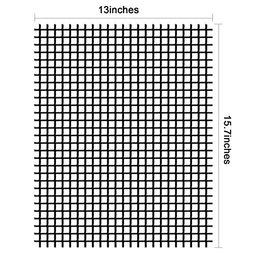 Bbq Grill Mesh Mat Set Of 3 - Non Stick Barbecue Grill Sheet Liners Teflon Grilling Mats Nonstick Fish Vegetable Smoking Accessories - Works On Smoker,Pellet,Gas,Charcoal Grill,15.75X13Inches #TOP6