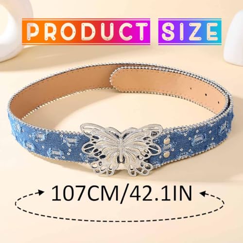 COSYDAYS Butterfly Leather Waist Belt Denim Y2K Jeans Belts Cowgirl Fashion Waist Accessories for Women4
