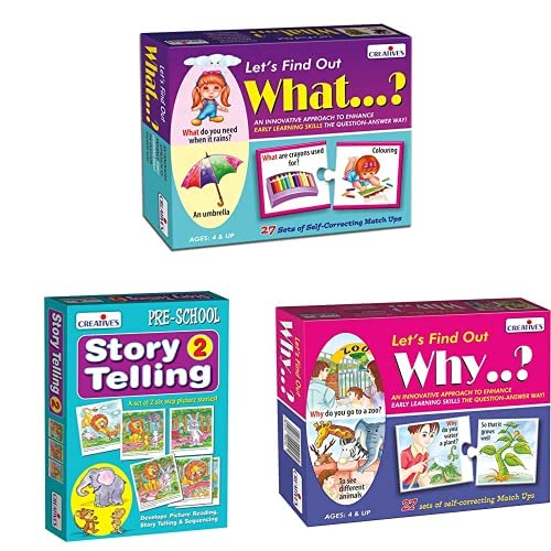 Image of Let's Find Out What Puzzle (54 Pieces), Story Telling 2 Card Game (12 Pieces) & Let's Find Out Why (Multi-Color)