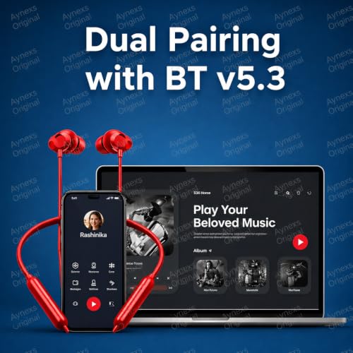 Image of Original Neckband Compatible with OnePlus Bullets Wireless Z3 Earbud Buds Earbuds Neckband Earphone (Orange)
