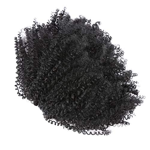 Lurrose Peruca de rabo de cavalo curta realista Moda Afro Kinky Hair Wigs Extensões de cabelo em rab