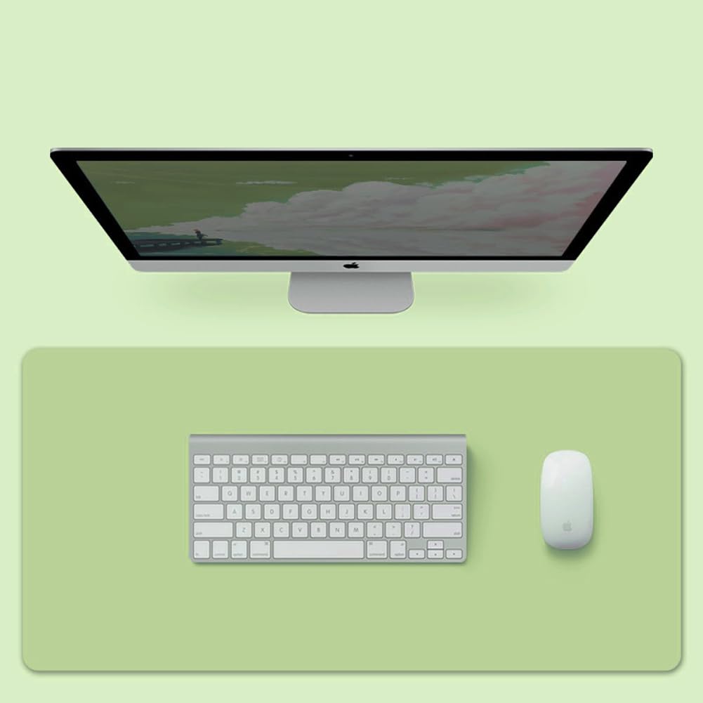 PU Leather Desk Mat Office Waterproof Desk Pad,Non-Slip Laptop Mat Table Mat Desk Writing Pad,Easy Clean Desk Protector for Office Home School (Matcha Green,120x60cm)