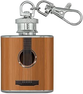 Acoustic Guitar Strings Stainless Steel 1oz Mini Flask Key Chain