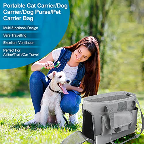 Johomviin Dog Carrier, Cat Carrier, Pet Carrier, Foldable Waterproof Premium Oxford Cloth Dog Purse, Portable Bag Carrier For Small To Medium Cat And Small Dog（Grey） #TOP5