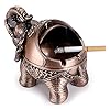 BSTKEY Windbestendige vintage asbak met deksel – olifantenvorm, tafelasbak, voor binnen en buiten, retro, voor thuis, kantoor, decoratie roodbrons