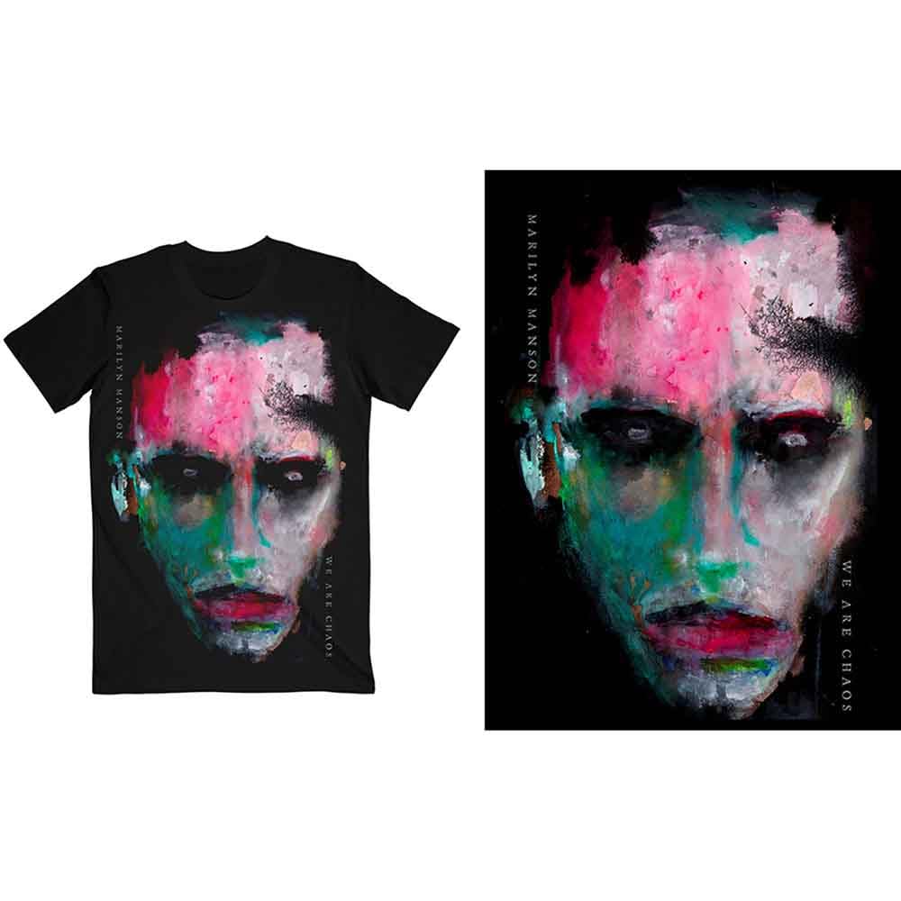 Marilyn Manson T Shirt We are Chaos Cover Logo Official Black L