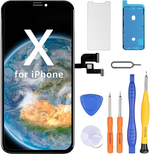 LL TRADER Pantalla para iPhone X 5.8', Reemplazo de Táctil LCD Digitalizador con Kits de Herramientas de Reparación