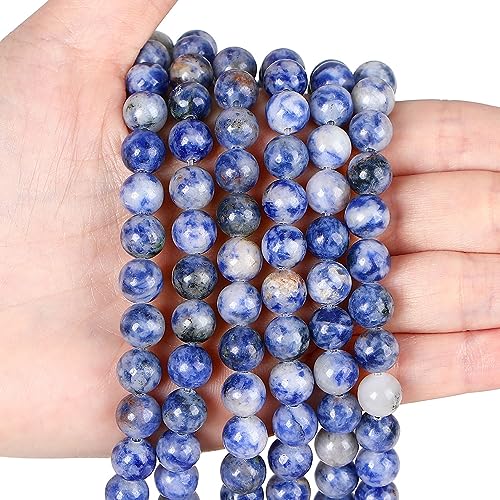 XIANNVXI 8mm Round Loose Blue Beads for Bracelet Making Blue Crystal Beads for Crafting for Jewellery Making 47 Pcs
