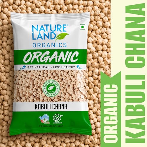 Image of Natureland Organics Kabuli Chana /White Chana /Chole 500 Gm - Organic Healthy Chana