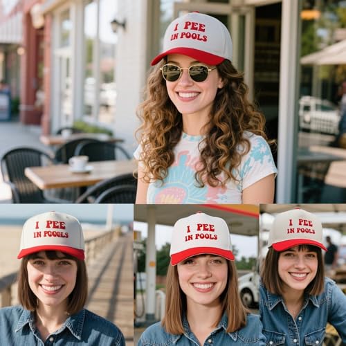 Funny Trucker Hats Embroidered Vintage Snapback Hat for Women Put It On My Husband's Tab Hats Gag Gifts Baseball Cap Red