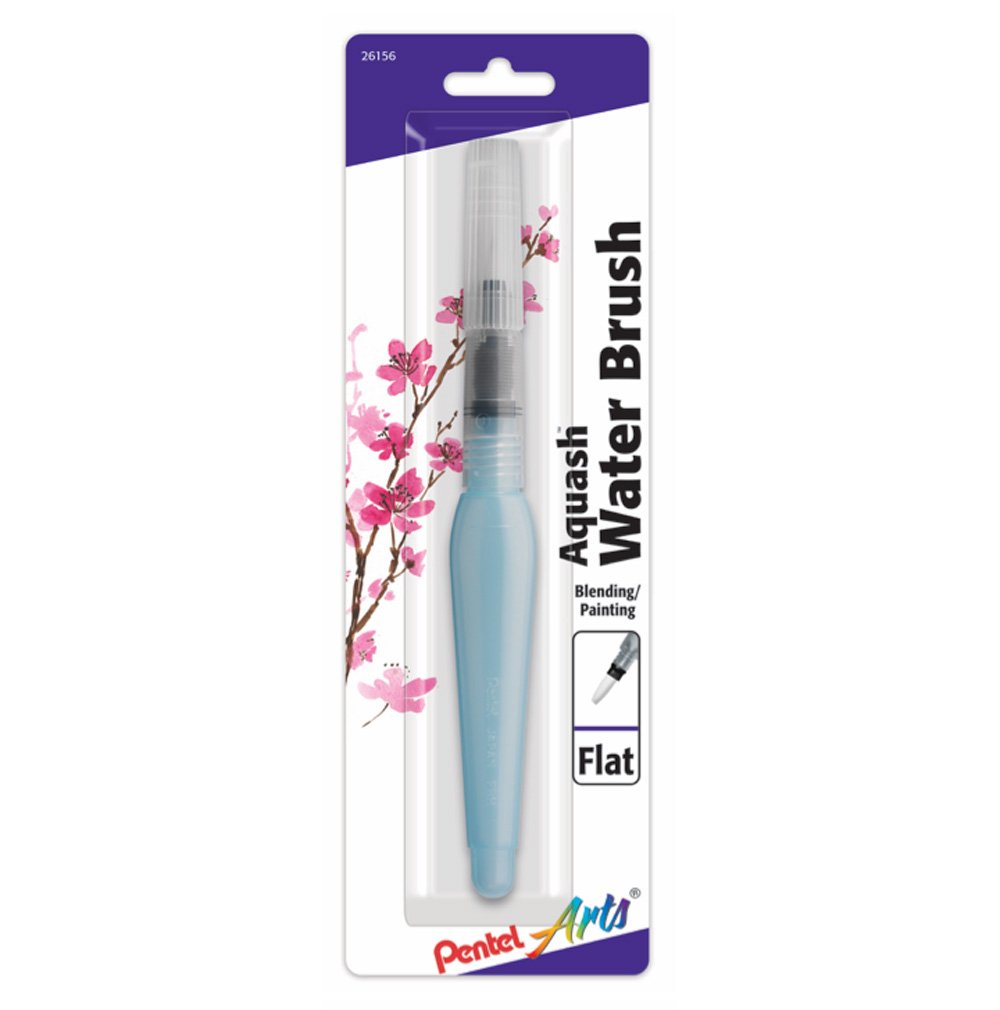 Pentel Arts Aquash Water Brush, Flat Tip, 1-Pack Carded (FRHMHBP)