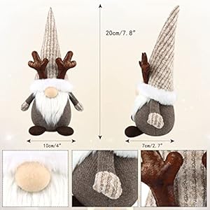   Set-of-2-Christmas-Gnomes-Plush-Xmas-Winter-Decorations-Handmade-Elf-Dwarf-Figurines-for-Home-Kitchen-Farmhouse-Tiered-Tray-Holiday-Festival-Party-Scandinavian-Tomte-Antlers-Gold