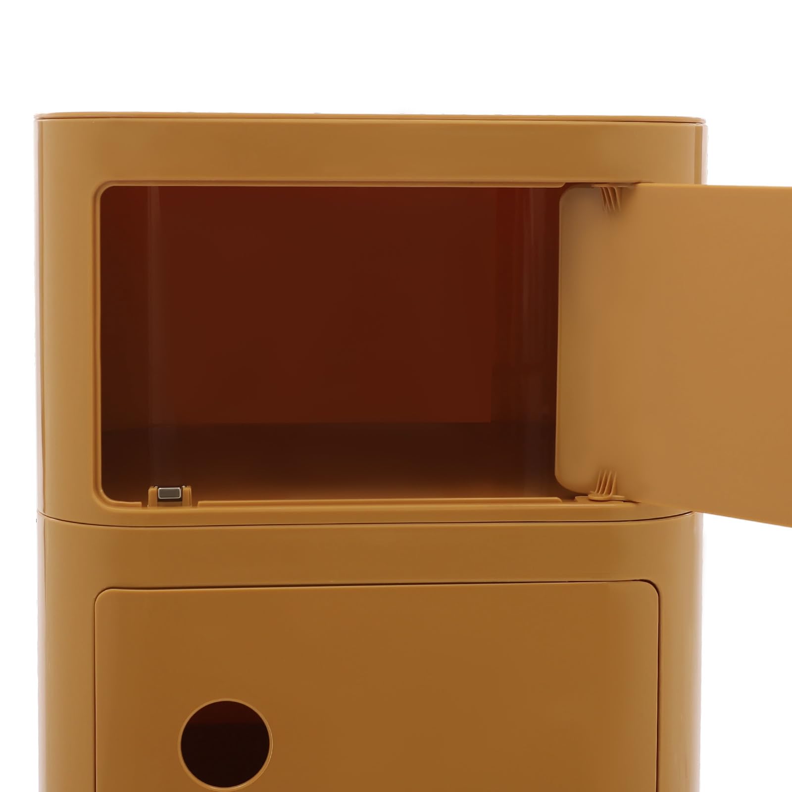 Cassettiera arrotolabile con 3 cassetti, armadietto sotto scrivania, armadietto da ufficio con ruote, per ufficio e casa (giallo zenzero)