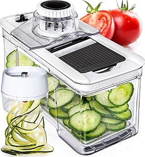 Adjustable Mandoline Slicer with Spiralizer Vegetable Slicer - Black Veggie Slicer Mandoline Food