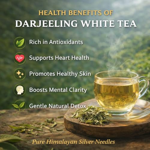 Image of Sancha Tea Boutique, Super White Tea, 25g Silver Needle White Tea Buds, Rare Loose Leaf White Tea from Darjeeling, Himalayan Harvest