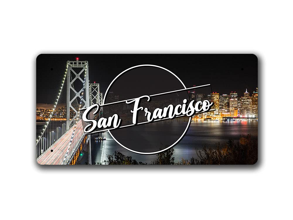 Mcmug White - San Francisco Night Landscape - Usa - Metal Sign, Decorative Sign, 200Mm X 100Mm