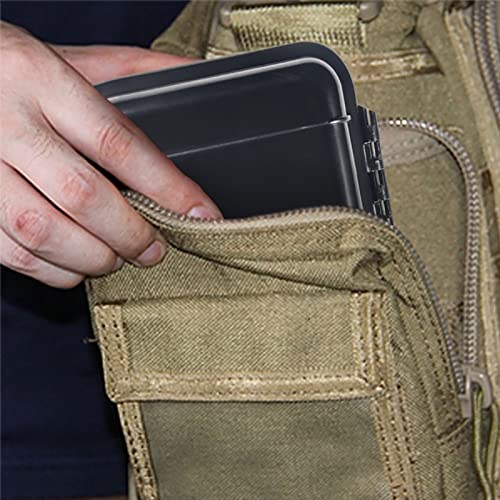 Image of Dry Storage Box, Shockproof Waterproof Box Storage Case Waterproof Plastic Box Container with 2 U‑Shape Buckle, Plastic Storage Container for Cameras, Phones, Camping, Fishing, Hiking(Small-Black)