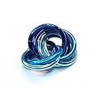 Mbii Fidget Ball (MultiColor): Quiet Mobius ADHD Anxiety Stim Stress Relief Toy Tool for Home Travel Office or Desk (Small, Half, Blues)