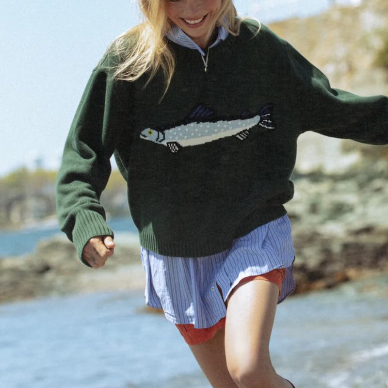 Women Knit Sweater Top Cute Graphic Oversized Knitwear Long Sleeve Pullover Top Loose Fit Fall Streetwear Y2k Tops3