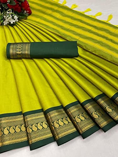 Image of Avantika Fashion Women's Woven Cotton Silk Art Silk Banarasi Saree With Blouse Piece