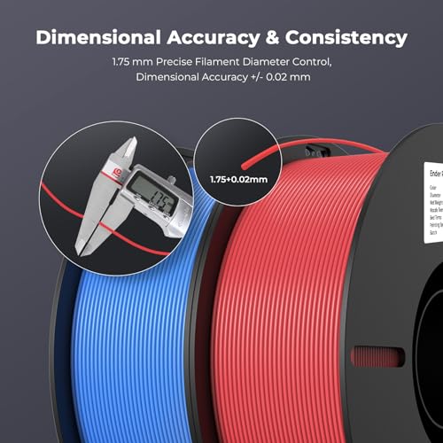Image of Creality PLA Filament 1.75mm Bundle 2KG, High Precision + /-0.02mm 3D Printer Filament, Consistent Extrusion, Smooth Printing, 2 Pack 1KG Spool,Fits for Most FDM 3D Printers(Red, Blue)