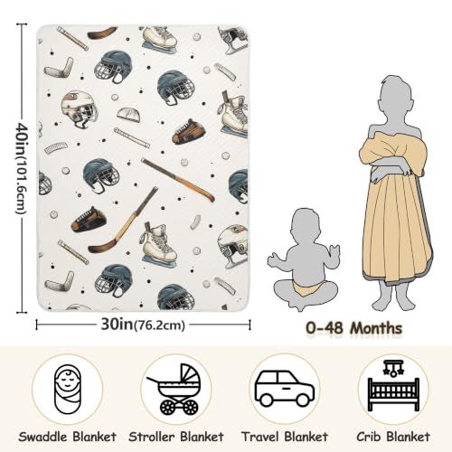Image of Vintage Ice Hockey Balls Baby Blankets